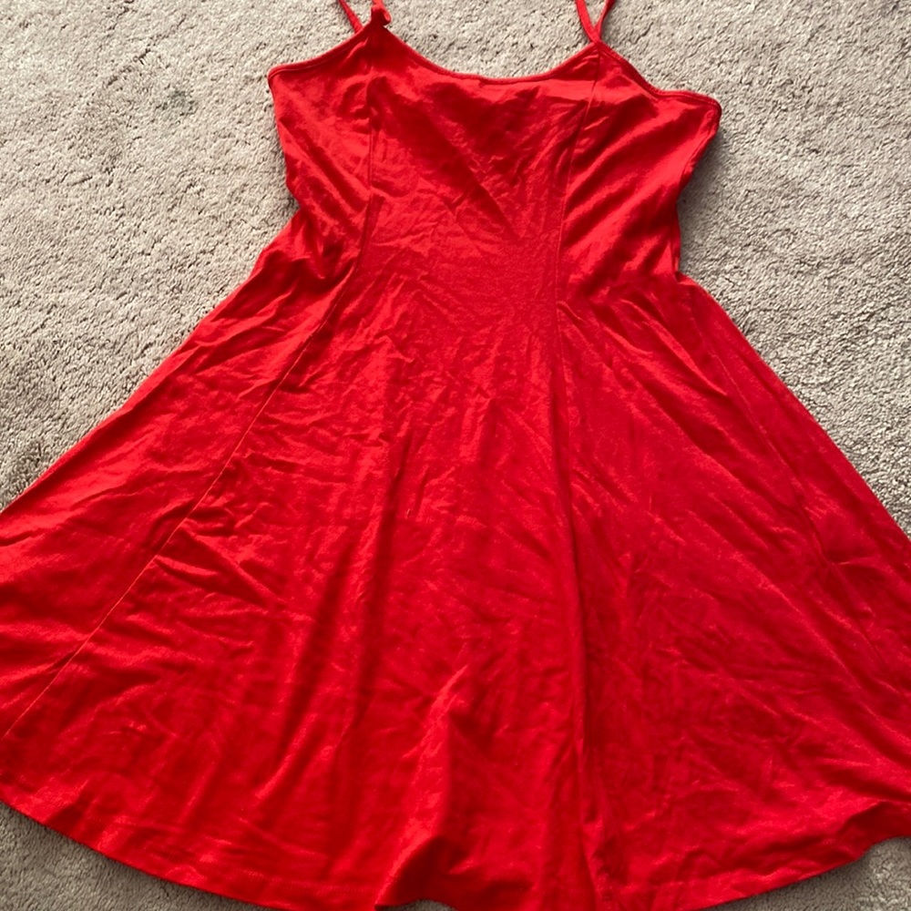 Red skater dress